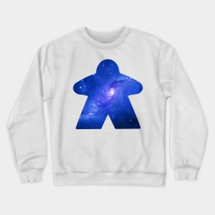 Sky Blue Space Galaxy Meeple | Board Game Fan Crewneck Sweatshirt